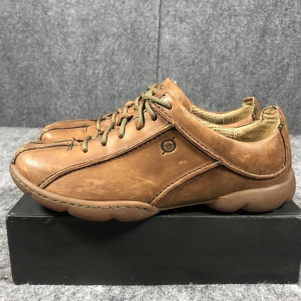 Born Shoes Womens‎ Size 7 38.5 Brown Leather Lace Up Comfort Sneakers Casual